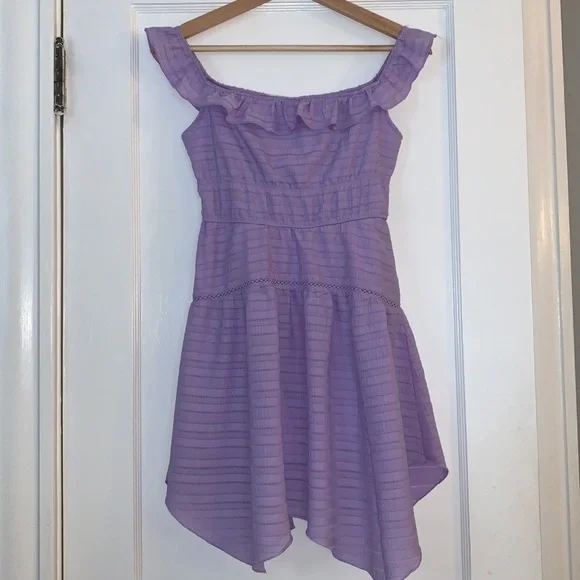 Wild Fable Lavender Texture Ruffle Fit & Flare Dress EUC XS - Picture 2 of 12